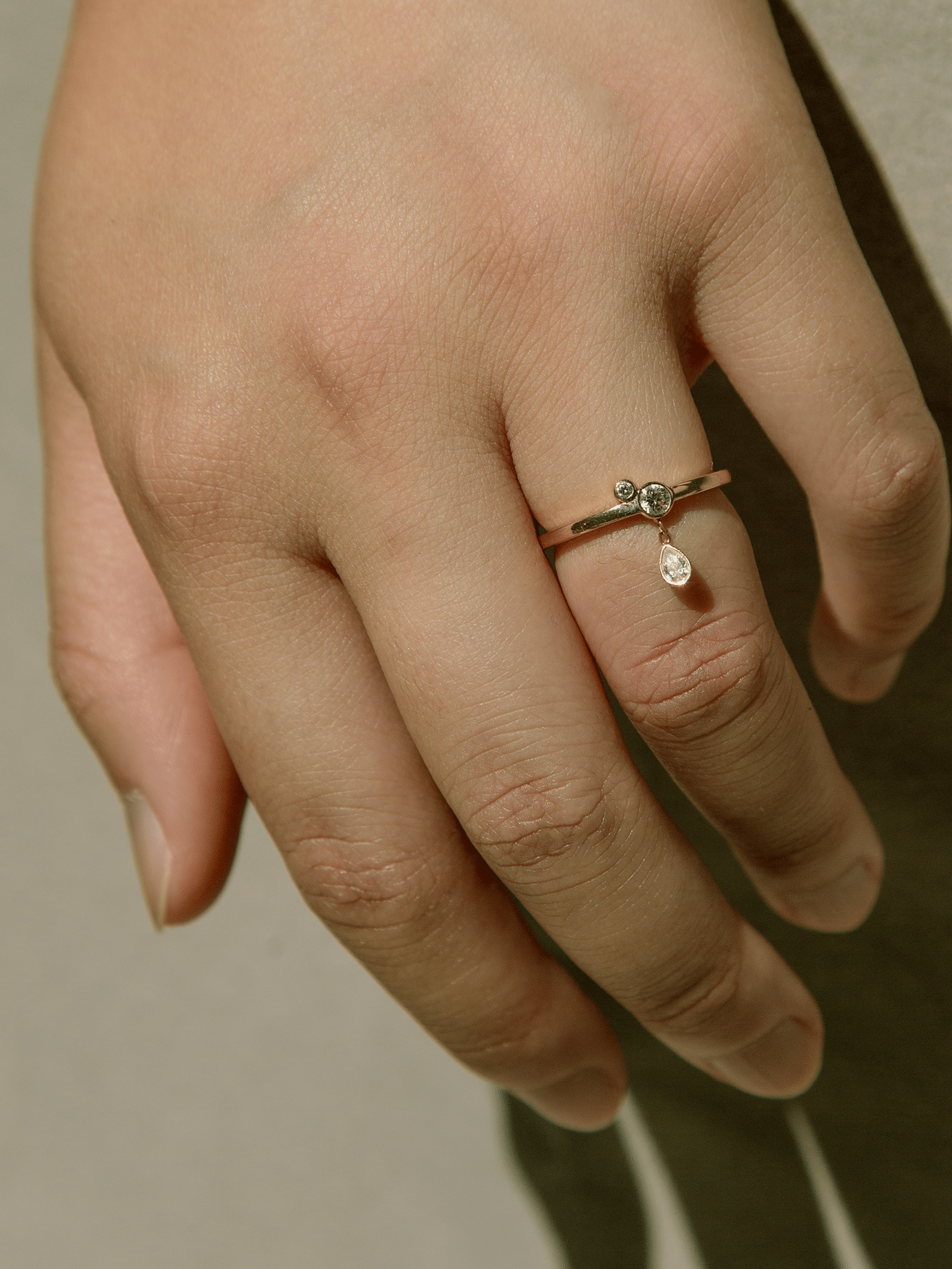 Mini pear serif ring photo